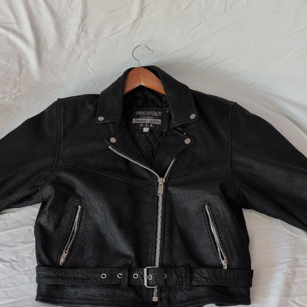 Women's Black Leather Biker Jacket